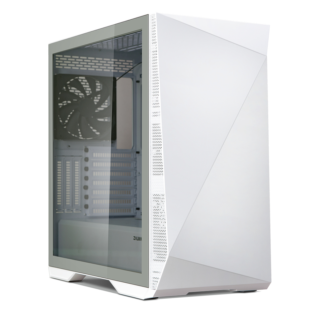 Zalman Z9 Iceberg ATX Mid Tower PC Case, White fan