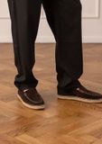 Manfield - Heren - Donkerbruine suède espadrilles - Maat 43