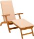 vidaXL Ligstoel Beige Acacia Hout Inclusief Kussen Verstelbare Rugleuning 55 x 91 cm
