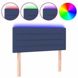 vidaXL Hoofdbord LED 100x5x78/88 cm stof bleu