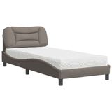 Prolenta Maison Exclusive - Bed met matras "Hvar", taupekleurig, 90x190 cm, gestoffeerd