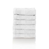 ALCLEAR comfort badstof handdoek set absorberend van 100% Ökotex katoen, badstof serie in 6 kleuren en 5 maten, kleur: wit, 6x gezichtsdoeken 30x30 cm