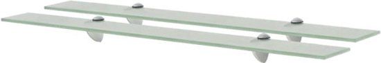 vidaXL Zwevende schappen 2 stuks 80x20 cm 8 mm glas