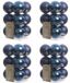 Decoris Kerstballen - 48 stuks - Donkerblauw - 6 cm diameter - Kunststof - Mat/Glans