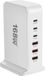 DrPhone GaNForce - 168W - 6 Poort Laadstation – Desktop Oplader - 1x PD 100W USB-C – 1x 30W+20W Type-C USB + 3x USB 18W - GaN3 technologie - Wit