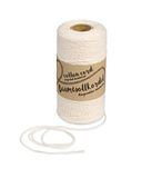 Halbach Gerecycled katoengaren, breedte 1 mm, lengte 220 m, duurzaam katoengaren voor macramé of knutselen, kleur: naturel