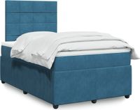 Maison Exclusive - Sommier À Lattes De Lit Et Matelas Bleu 120x190 Cm Velours
