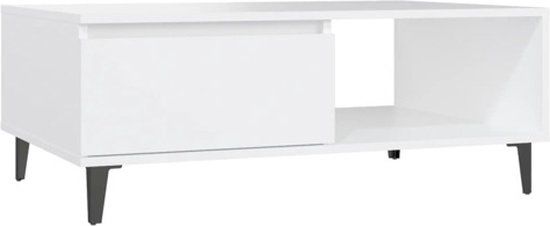 vidaXL Salontafel 90x60x35 cm bewerkt hout wit