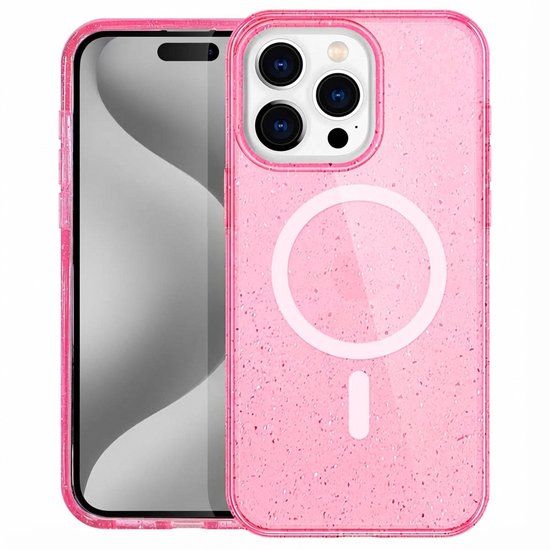 imoshion Sparkle Backcover met MagSafe voor de Apple iPhone 15 Pro Max - Glitter Roze