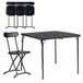 Avilia Draagbare klaptafel, klaptafel, campingtafel, inklapbaar met veiligheidsvergrendelingssysteem voor maximaal 6 personen, 180 x 75 x 74 cm (tafel + stoelen)