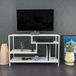 Support TV blanc 120x39x75 cm mélaminé structure métallique
