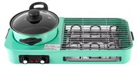 StarTech Elektrische grillpan 3-in-1 - Hotpot en tafelgrill - Anti-aanbaklaag, afneembaar en reinigbaar - 2000–2500 W, 220 V, EU-stekker - Geschikt voor 3–6 personen - Groen