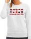 Bellatio Decorations Foute Kersttrui/sweater voor dames - miauwie kerstfeest - grijs - Kerst poesjes M