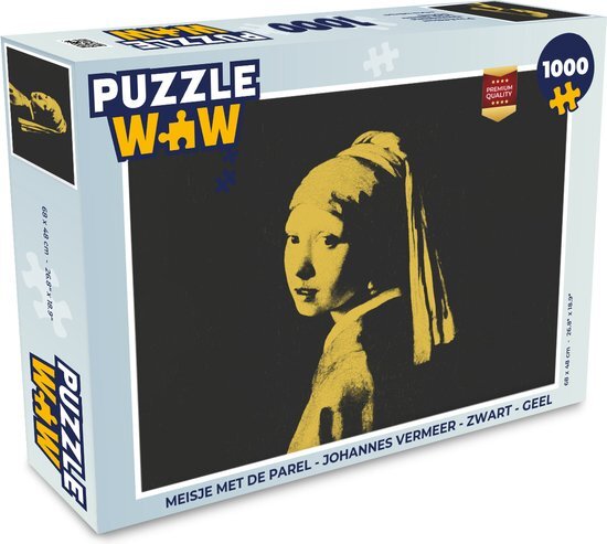 MuchoWow Puzzel Meisje met de parel - Johannes Vermeer - Zwart - Geel - Legpuzzel - Puzzel 1000 stukjes volwassenen