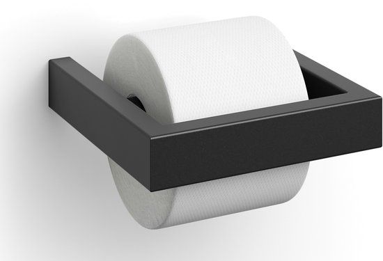 Zack Linea toiletrolhouder zwart RVS - 15 cm