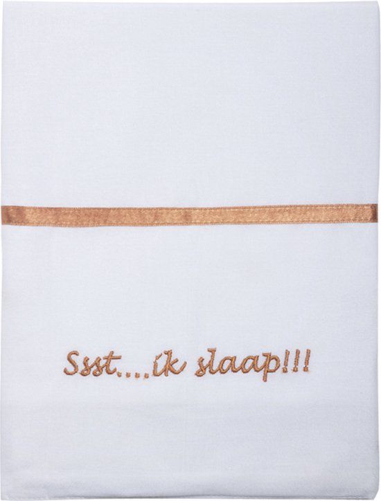 Briljant Baby Laken Wieg Ssst .... Ik slaap - 75x100 - borduur - Terra