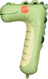 Party-Decoration Partydeco Folieballon Cijfer 7 Krokodil Groen 64 x 87 cm
