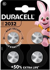 Duracell CR2032 Lithium Knoopcelbatterijen - 4 stuks