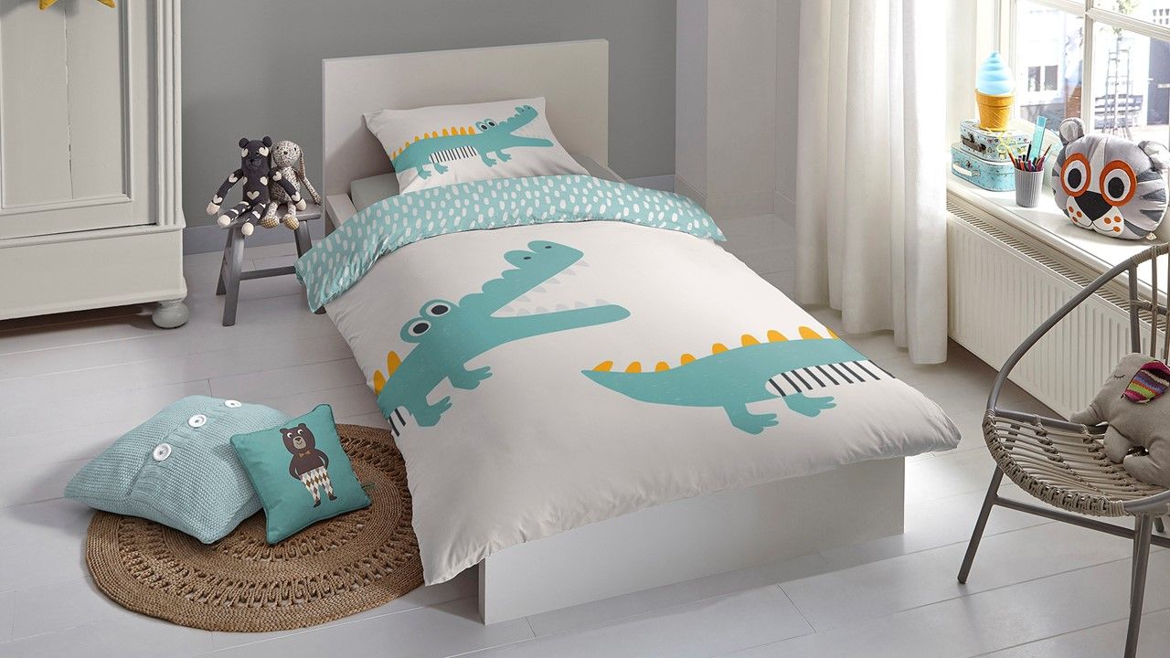 Good Morning Kinderdekbedovertrek Crocodile 140x220 cm - Katoen - Multi