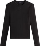 Tommy Hilfiger Slim Essential Rib Longsleeve Shirt Dames - Zwart - Maat S
