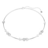 Swarovski Idyllia ketting, Hart met pijl, Wit, Rodium toplaag
