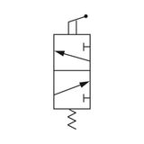 RIEGLER 515.2000 3/2-weg klep, handmatig bediend, "M3", korte hendel, NC, G 1/8