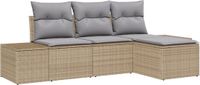 vidaXL Tuinbank Set Beige en Lichtgrijs