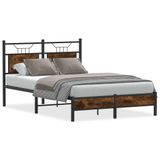 VidaXL Bedframe 120x200 cm Gerookt Eiken Hout