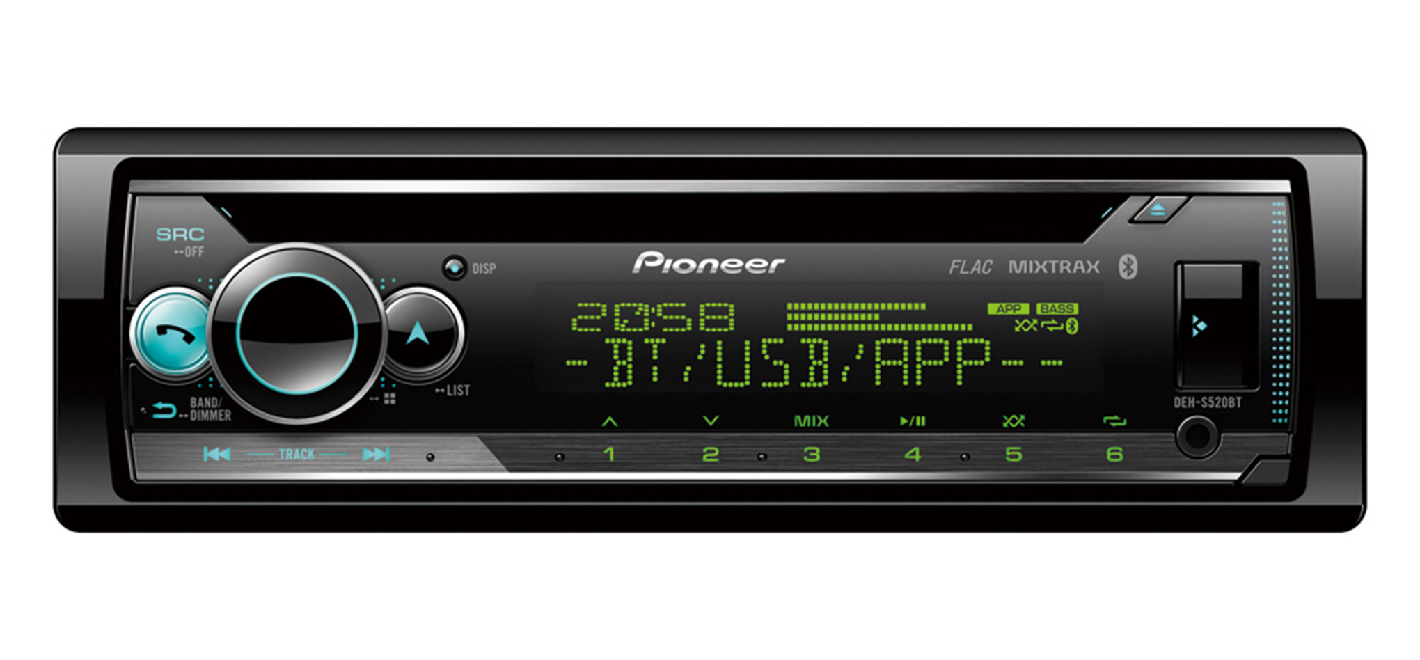 Pioneer DEH-S520BT - Autoradio - Enkel din - Bluetooth - USB - CD tuner - 4x50 Watt