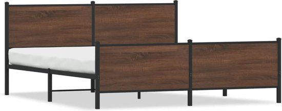 vidaXL Bedframe Metaal Bruin Eikenkleur 180x200 cm