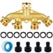 4-Weg Tuinslang Splitter van Massief Messing met Individuele Kranen
