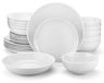 Service en porcelaine de 24 pièces pour 6 personnes – Assiettes et bols blancs