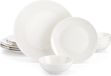 MALACASA Service de combinaison (12 pièces), service de vaisselle en porcelaine d'os, comprenant des assiettes plates, des assiettes à dessert et des bols pour 4 personnes, couleur crème