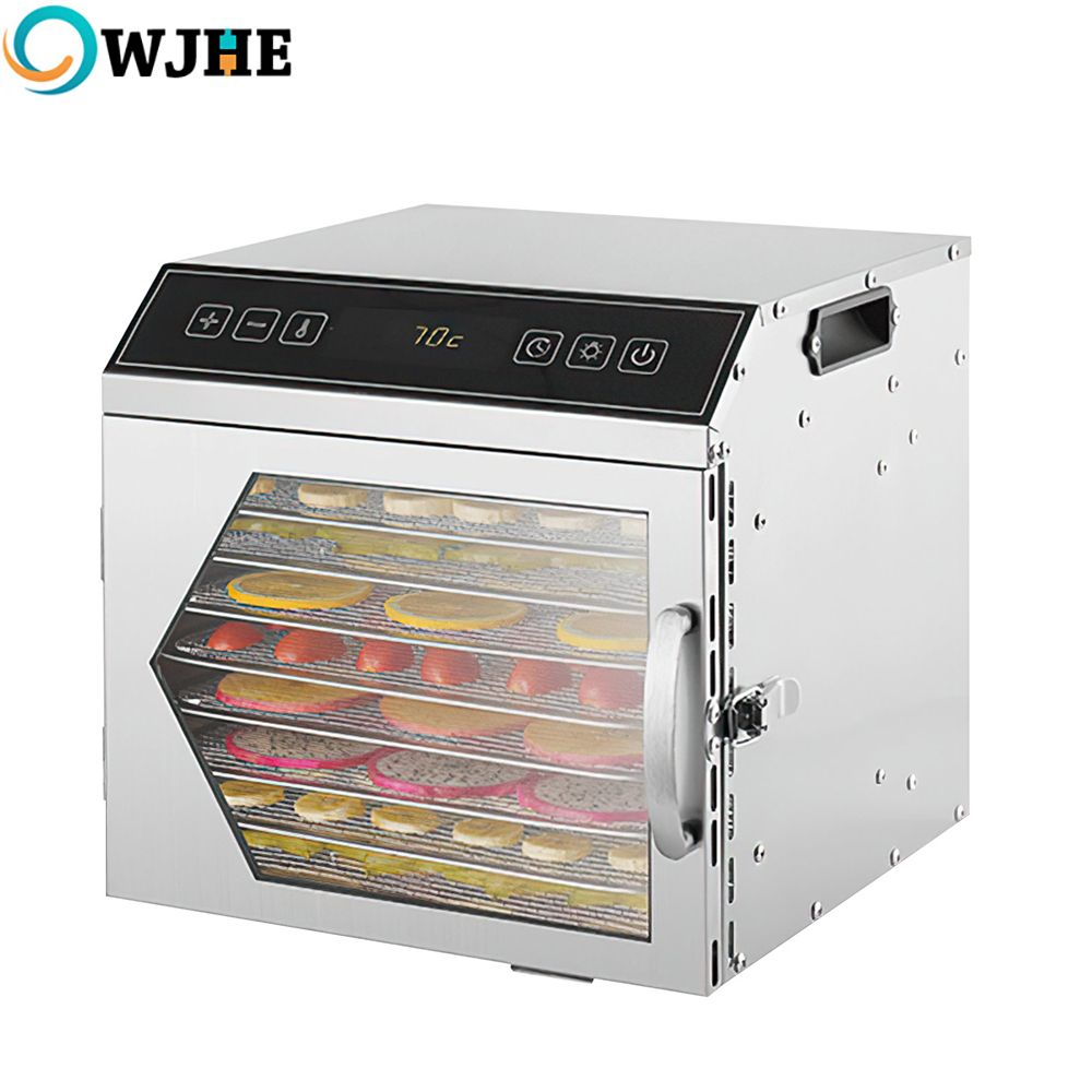 OWJHE Food and Jerky Dehydrator with 24-Hour Timer and Light, 12 Trays, 12 Drying Racks, 800W, 40-90℃ Vegetable and Fruit Dryer