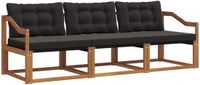 vidaXL - Acacia Hout Loungeset Bank Naturel en Zwart