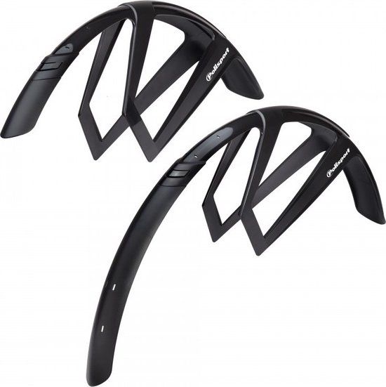 Polisport G-Mud 28 inch/50 mm mudguard set voor + achter unisex-volwassenen, zwart