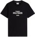 Tommy Hilfiger Heren T-shirt Katoen Korte Mouw Maat M Zwart/Wit