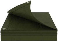 vidaXL Zeil met oogjes, groen, 6 x 12 meter, 260 g/m² PE