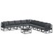 vidaXL - Tuinbank - Set - 9 zitplekken - Zwart - Aluminium