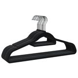 PORTENTUM fluwelen kleerhangers, 10 Stuks, Zwart