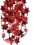 Decoris Kaemingk B.V. Kerstslingers - rood - sterren - 270 cm - guirlande kralenslingers/kerstdecoratie