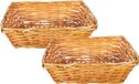 Cm Panier en rotin - 2x - marron - 36 x 26 x 12 cm - rectangle - panier de rangement