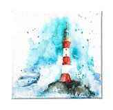 Homemania Wandbord zee en landschappen voor woonkamer, slaapkamer, meerkleurig, 60 x 3 x 60 cm, HM20KNV60 x 60 – 141, polyester, hout