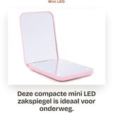Merkloos / Sans marque Dailygoods - Mini LED Zakspiegel Compact Opvouwbaar Dubbelzijdig Roze