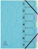 Exacompta 8x Harmonika sorteermap met elastieken 7 vakken Aquarel - A4 - Pastelblauw