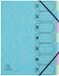 Exacompta 8x Harmonika sorteermap met elastieken 7 vakken Aquarel - A4 - Pastelblauw