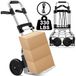 Opvouwbare bolderkar met 150 kg draagkracht, draagbare aluminium trolley, met telescopische handgreep en rubberen wielen, voor winkelen, reizen, kantoor