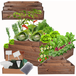 Modo24 ZP09 Carré Potager Surélevé En Escalier Modulable, Bois De Pin, Herbes/légumes, Jardin/terrasse/balcon, 45x117x120 Cm, Marron