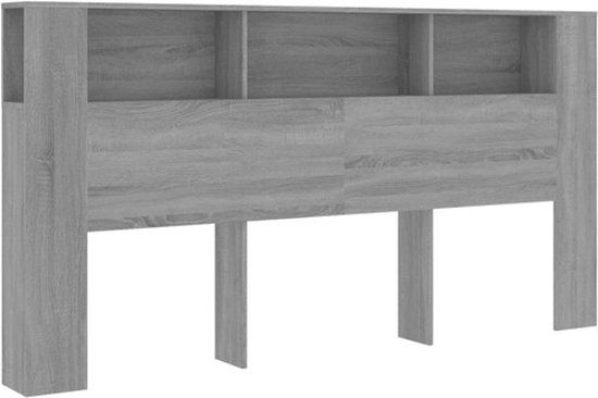 vidaXL Hoofdbordkast - 200x18,5x104,5 cm - Grijs Sonoma Eikenkleurig