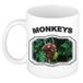 Bellatio Decorations Dieren liefhebber orang oetan mok 300 ml - kerramiek - cadeau beker / mok apen liefhebber